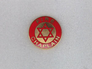 Fire Chaplain Gold Star of David Collar Pin 15/16"
