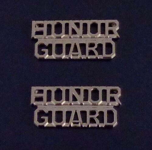 HONOR GUARD collar pins SILVER letters 1/4"