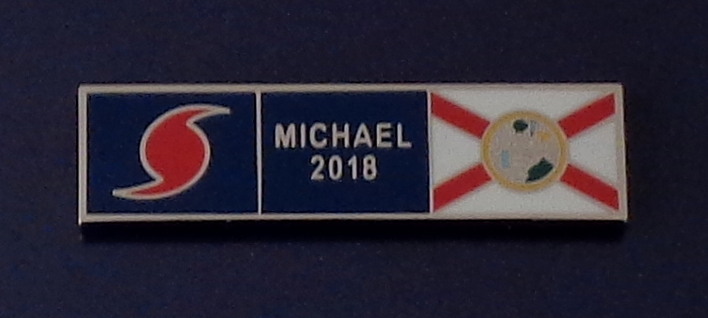 Hurricane Michael 2018  Florida State Flag Uniform Pin Silver