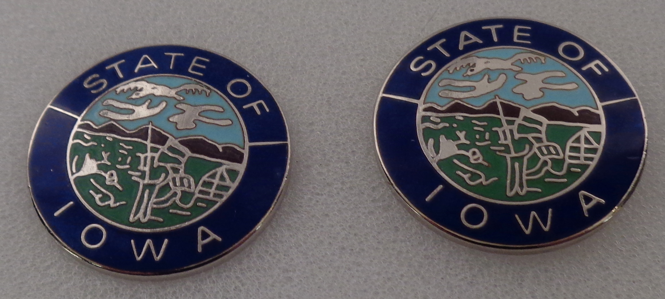 Iowa Silver State Seal 15/16" COLLAR PINS