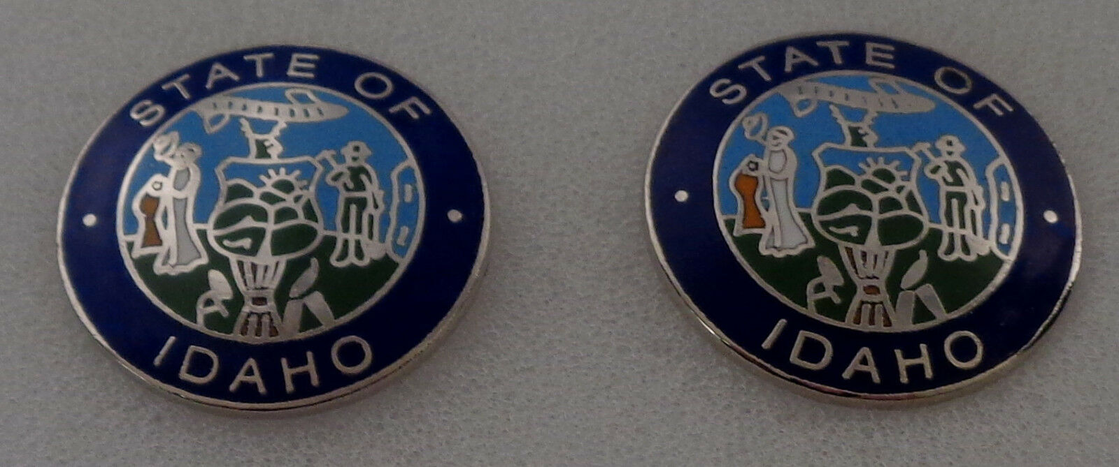Idaho state seal COLLAR PINS 15/16" Silver