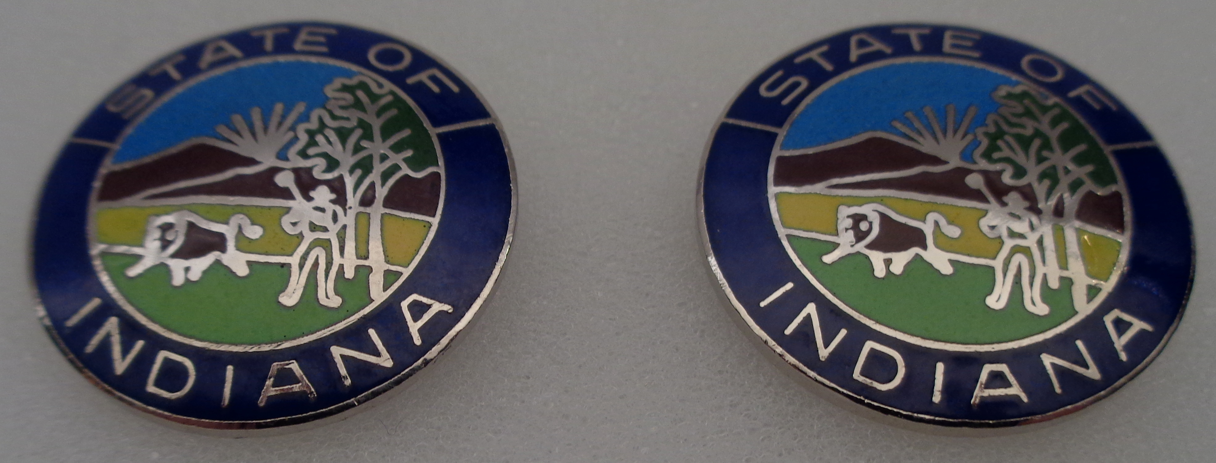 Indiana State Seal 15/16" Silver COLLAR LAPEL PINS