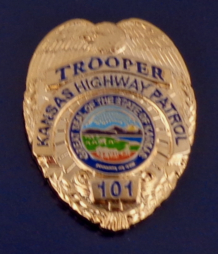 Kansas Highway Patrol Mini Badge Lapel Pin COLOR SEAL
