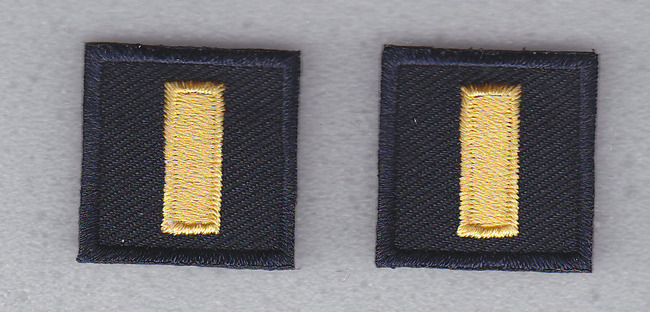 LT Lieutenant Medium Gold on Midnight Navy SMALL 1"