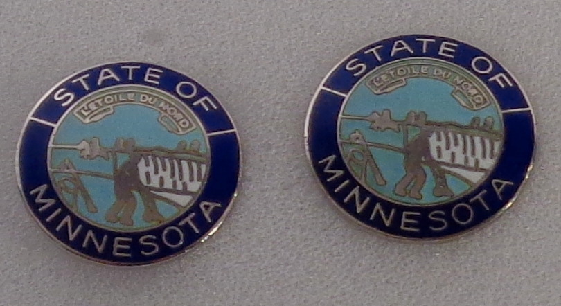 Minnesota State Seal 15/16" Silver COLLAR PINS