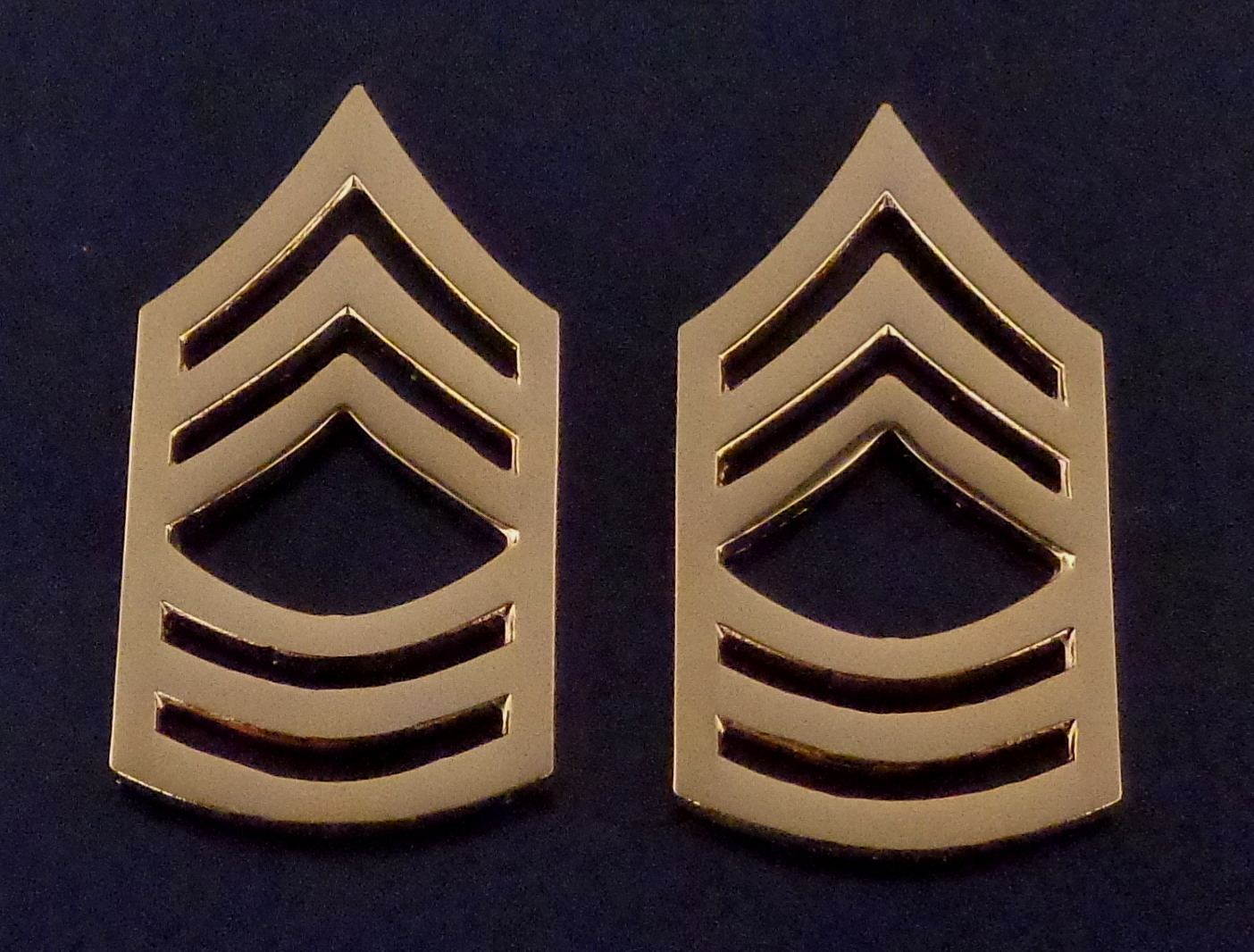 Master Sergeant MSGT Gold Collar Pins Chevrons