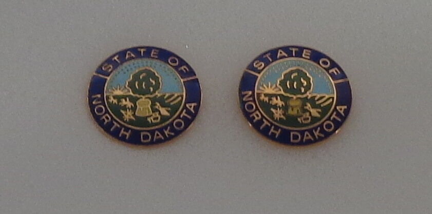 North Dakota 15/16" GOLD state seal collar pins