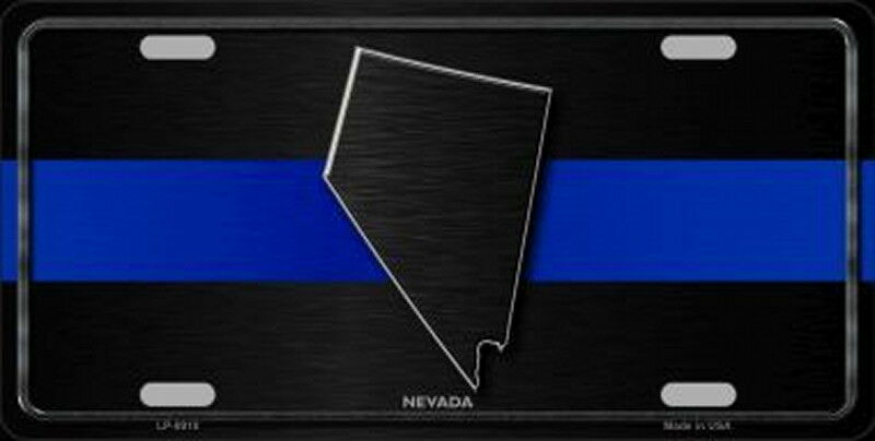 NEVADA Thin Blue Line Auto License Plate 6 X 12