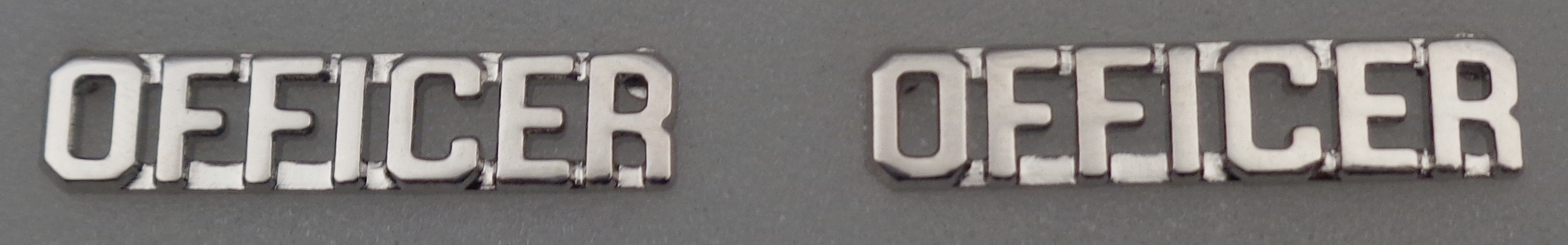 OFFICER 1/4" silver nickel finish collar pins