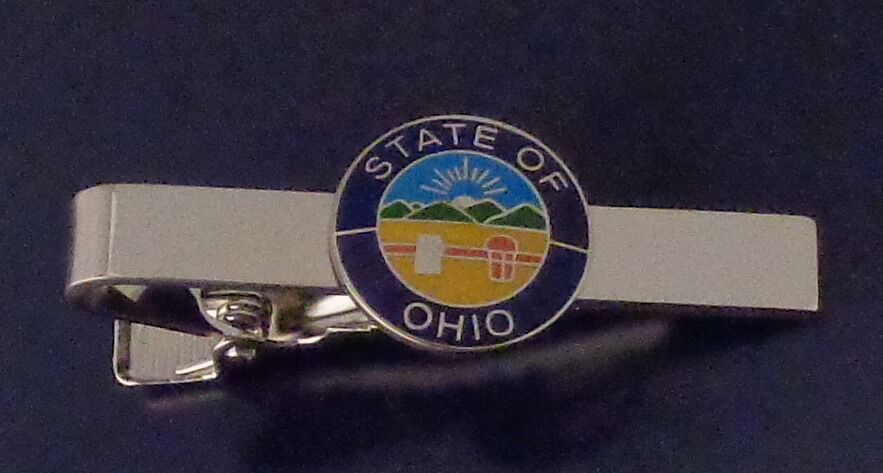 Ohio State Seal Silver Tie Bar OH 11/16" state seal