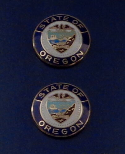 Oregon State Seal 15/16" GOLD collar pins