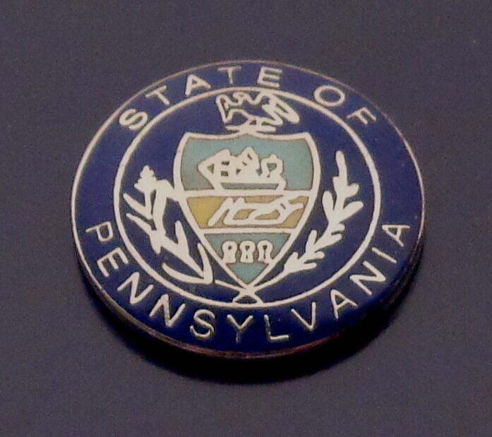 State of Pennsylvania 3/4" Silver COLLAR LAPEL PIN