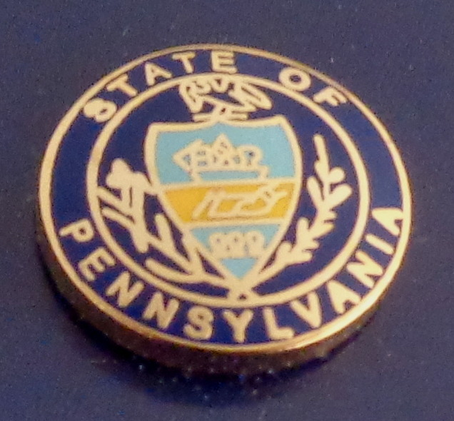 Pennsylvania State Seal Gold Tie Tack 1/2"