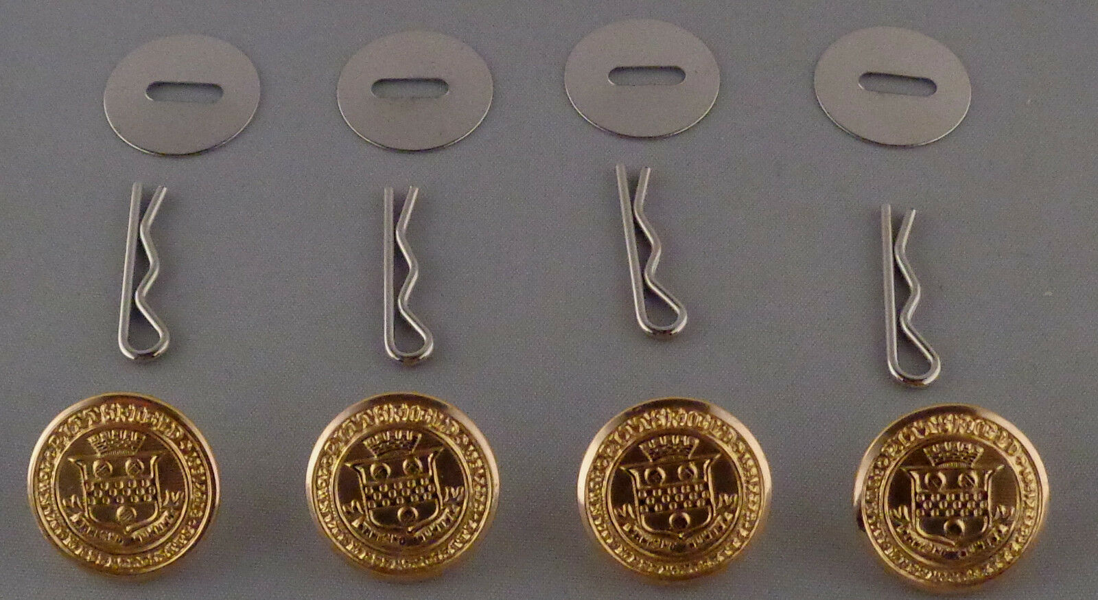 PITTSFIELD POLICE Set of 4 GOLD Uniform Buttons washers SMALL