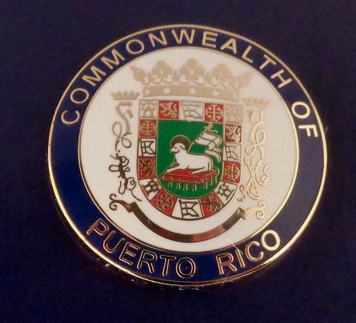 Puerto Rico 15/16" LAPEL PIN Gold commonwealth seal