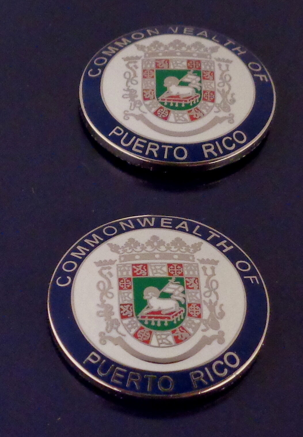 Puerto Rico COLLAR LAPEL PINS Silver commonwealth seal 15/16"