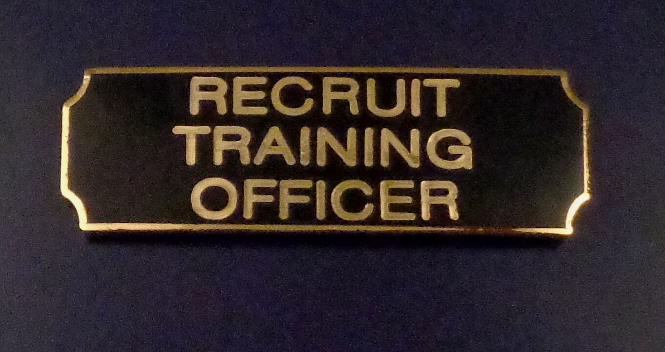 RECRUIT TRAINING OFFICER Gold on Black Award Bar