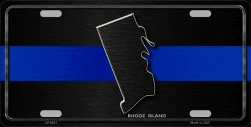 RHODE ISLAND Thin Blue Line Auto License Plate 6 X 12