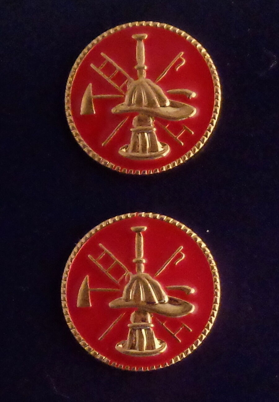 Fire Scramble GOLD & RED Discs Collar Pins 1"
