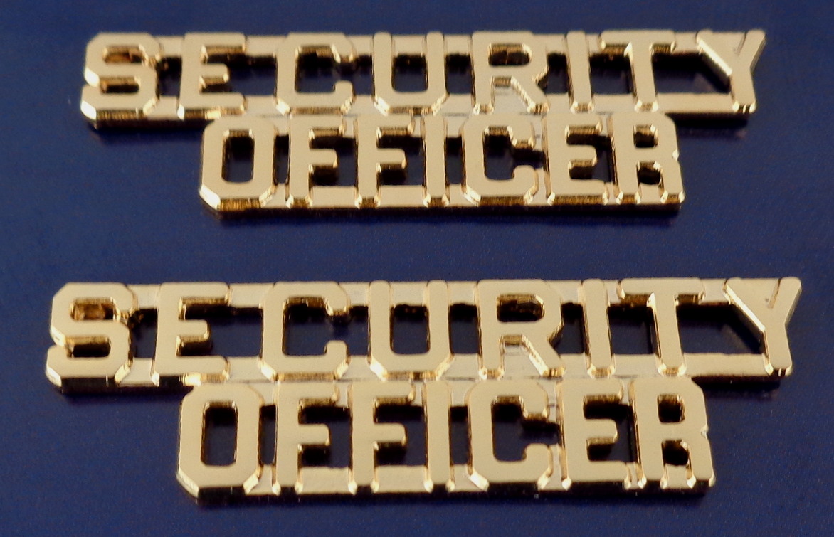 Security Officer 1/4" Polished Gold Collar Pins