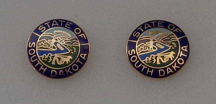 South Dakota GOLD Seal 15/16" COLLAR PINS