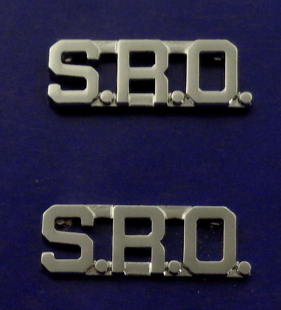 S.R.O. 3/8" silver nickel collar pins pair