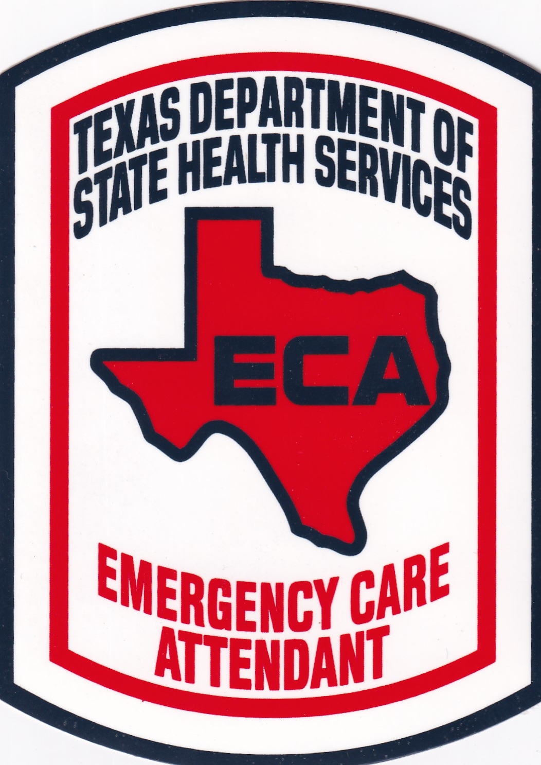 Texas ECA Emergency Care Attendant DECAL large