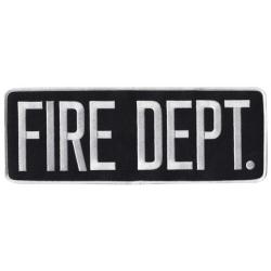 FIRE DEPT White on Black 11X4 back panel patch