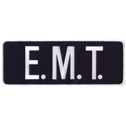 E.M.T. White on Midnight Navy Back Panel Uniform Patch 11" X 4" EMT