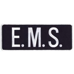 E.M.S. White on Midnight Navy Back Panel Uniform Patch 11" X 4"