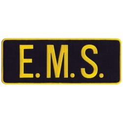 E.M.S. Medium Gold on Midnight Navy Back Panel Uniform Patch 11" X 4"