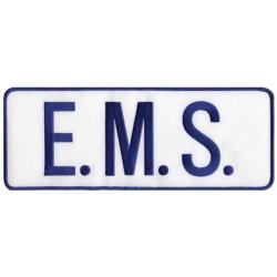 E.M.S. Royal Blue on White Back Panel Uniform Patch 11" X 4"