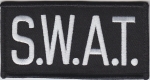 S.W.A.T. White on Black Front Panel Patch 2" X 4"
