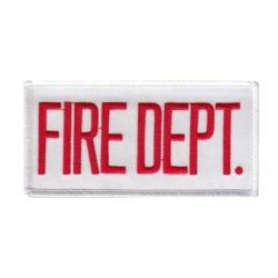 FIRE DEPT. Red on White 2X4 Front Panel Patch