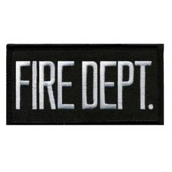 FIRE DEPT. White on Black 2X4 Front Panel Patch