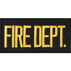 FIRE DEPT. Gold on Black 2x4 Front Panel Patch