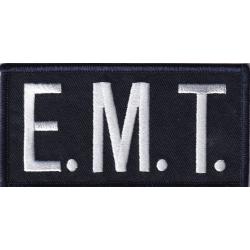 E.M.T. White on Midnight Navy Front Panel Patch 2X4
