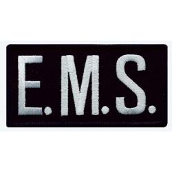 E.M.S. White on Midnight Navy Front Panel Patch 2X4