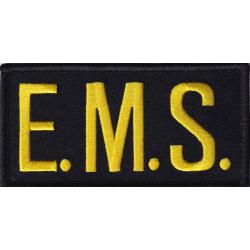 E.M.S. Medium Gold on Black Front Panel Patch 2X4