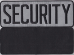 SECURITY Black Lettering 3M REFLECTIVE Grey HOOK FASTENER Back Panel Patch 11X4