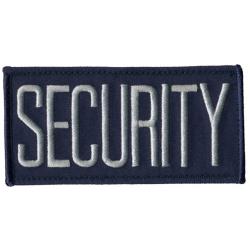 SECURITY 4 X 2 Grey on Navy Blue Front Panel Patch