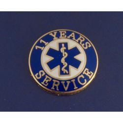 11 YEARS SERVICE EMS STAR OF LIFE Uniform Lapel Pin