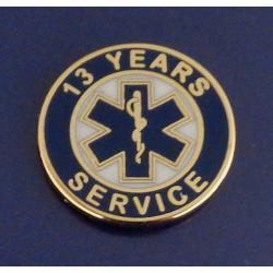 13 YEARS SERVICE EMS STAR OF LIFE Uniform Lapel Pin