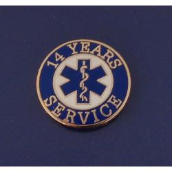 14 YEARS SERVICE EMS STAR OF LIFE Uniform Lapel Pin