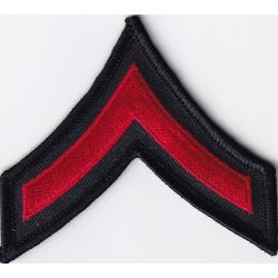 PVT Red on Black Chevrons Merrowed Edge