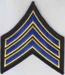 SGT Chevron 3 1/2" Royal Blue & Medium Gold with Black Merrowed Edge