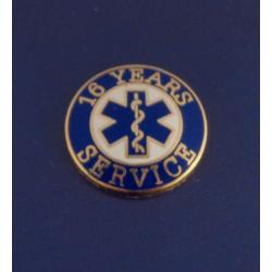 16 YEARS SERVICE EMS STAR OF LIFE Uniform Lapel Pin