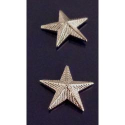 1 Star 5/8" Corrugated silver nickel collar pins