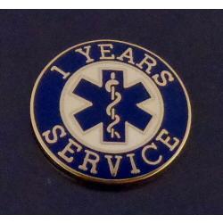 1 YEARS SERVICE EMS STAR OF LIFE Uniform Lapel Pin
