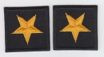 1 STAR DARK GOLD on BLACK collar patches 1.5"